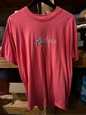 Atlanta Embroidered Coral Men's T‑Shirt